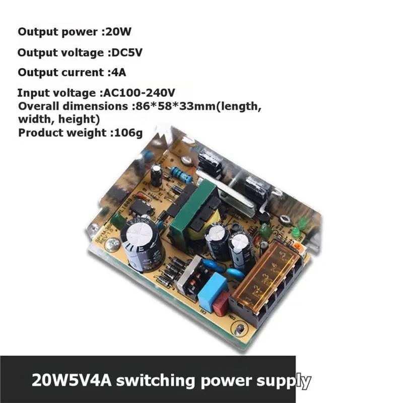 ABSQ-20W 5V 4A Switching Power Supply LED Screen Power Supply Strip Screen Power Supply Bare Board
