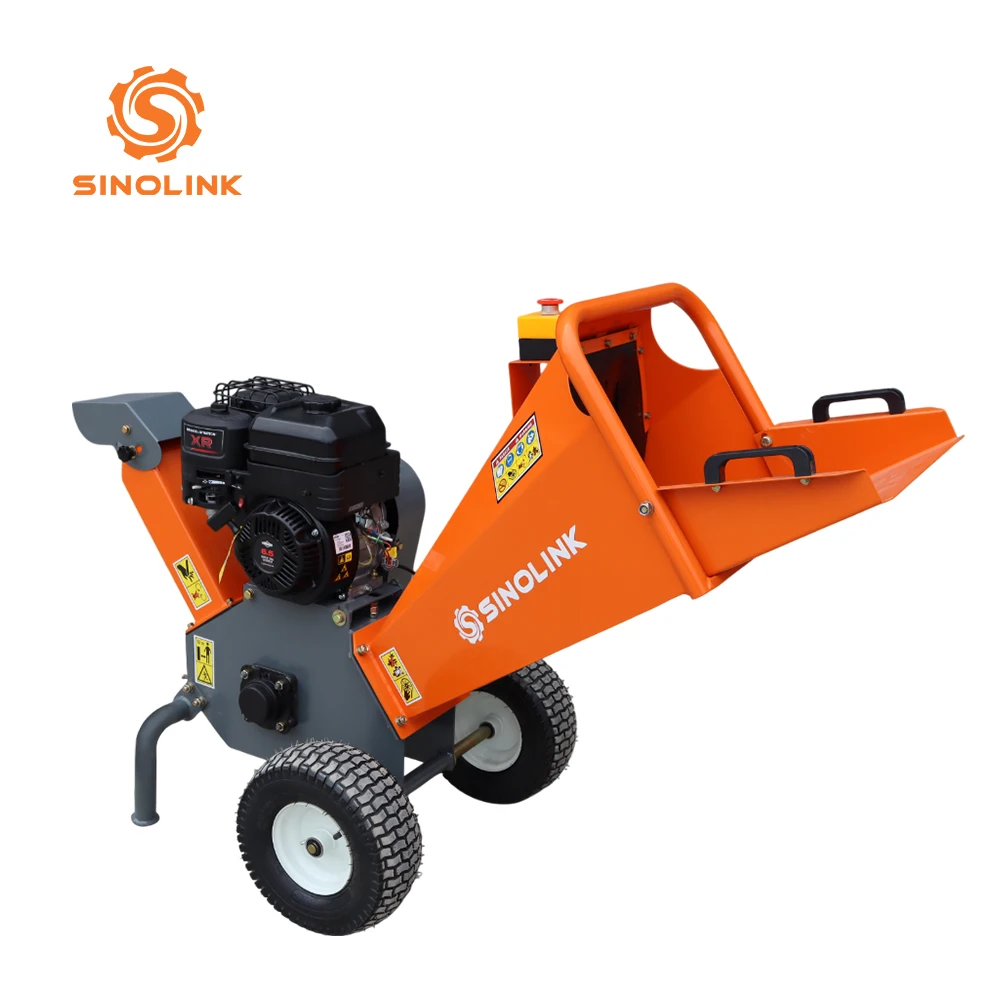 6.5HP Hand Push Wood Chipper Machine Easy-to-Clean 4 Inch Cutter Shredder With Petrol Electric Manual Power Source Options