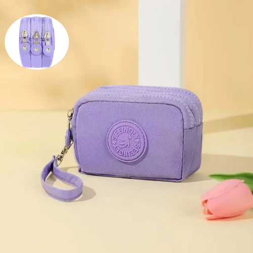 Imagen 2 del producto Cartera de gran capacidad, tarjetero, identificación bancaria, llaves de tarjetas de crédito, bolsas de almacenamiento para auriculares, monedero con cremallera de tres capas