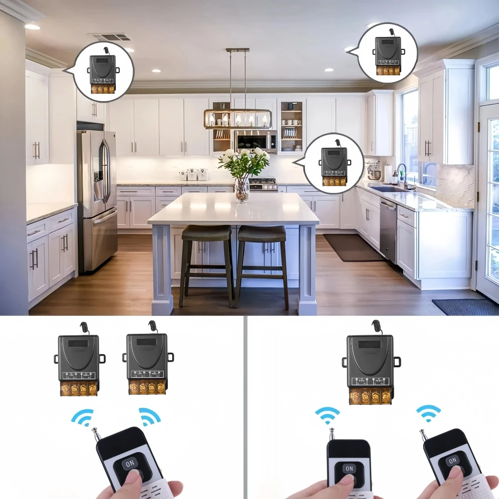 DV 12V 24V 36V 30A relè sistema di interruttori di controllo remoto Wireless trasmettitore RF 433Mhz On Off per scaldacqua lampada a soffitto a LED