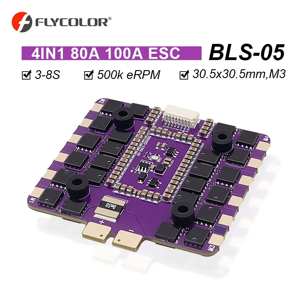 VivaSBLS-05 80A 100A ESC 4-IN-1 3-8S LIPO 500k ERPM 50MHz Dshot300 & Dshot600 Compatible With Flycolor F4/F7/H7 Flight Control