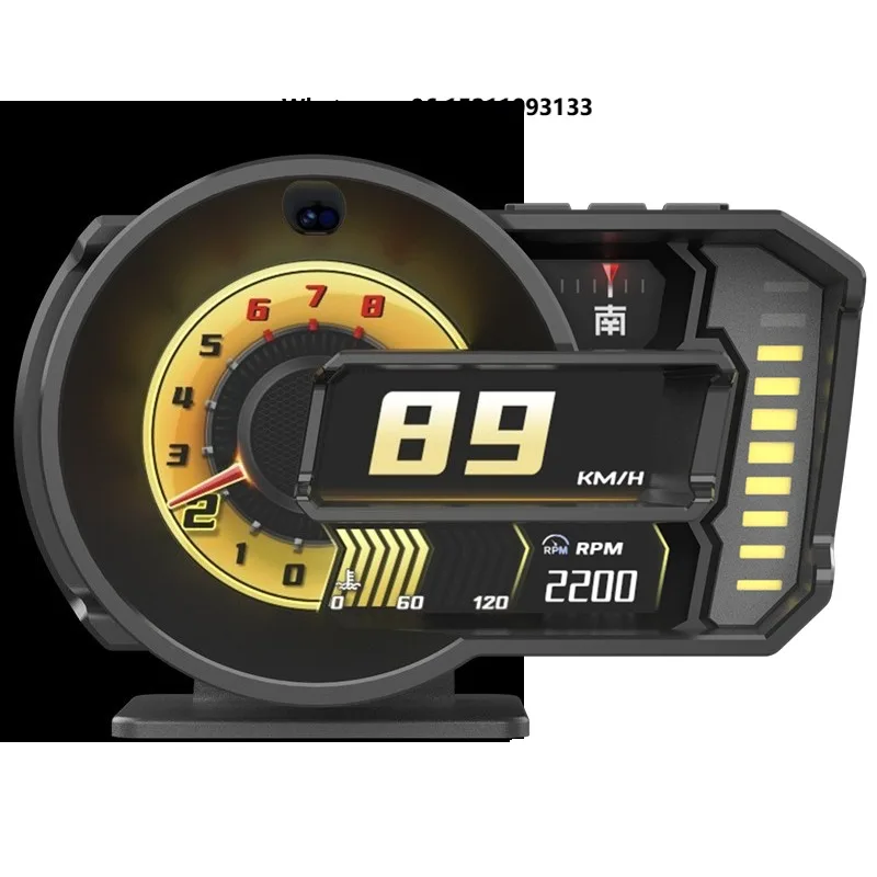 GPS Car Head-up Display Smart On-board Computer Digital Speedometer Slope Meter Tachometer Water&Oil Temperature Meter