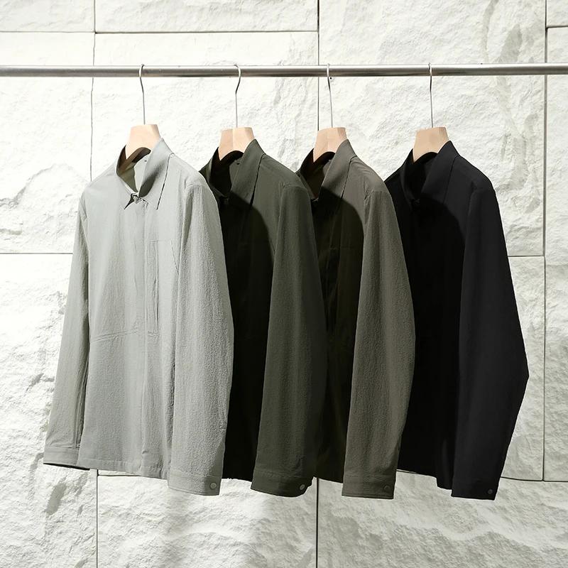 

Lightweight Qui-Dry Breathable Fabric 3D Tailored Outdoor Men's Casual Jaet Coat Stand Fit Faion Urban Sle Long Sl...