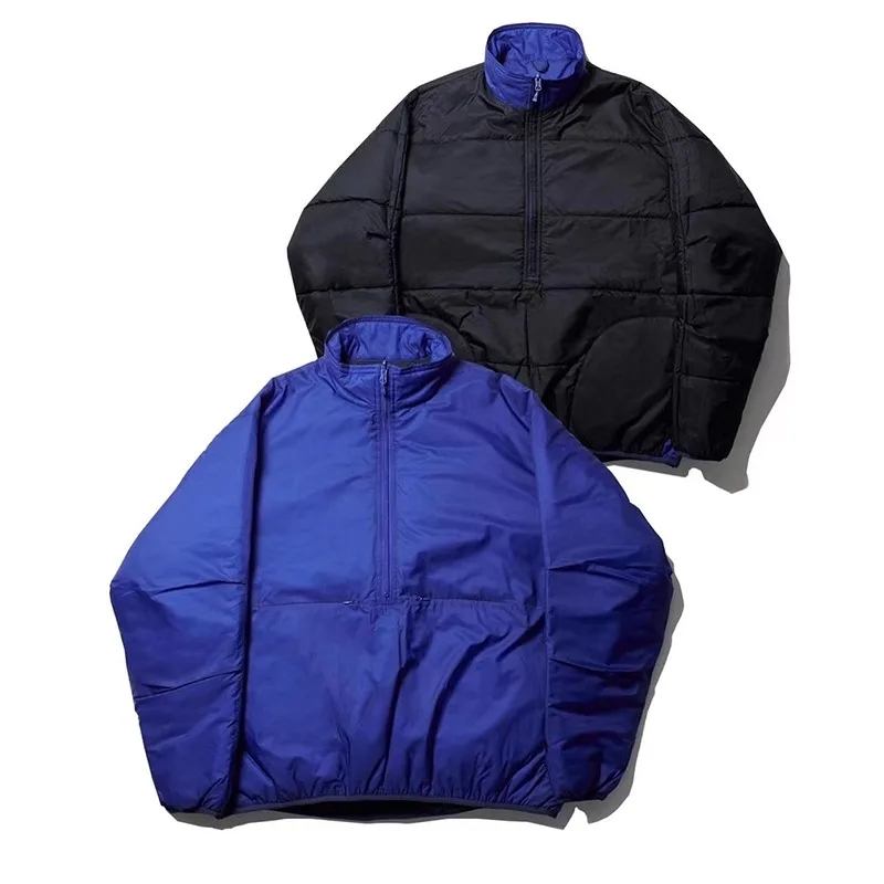 

Japanese Outdoor Functional Warm and Loose Casual Half Zipper Double-sided Cotton Jacket Men Coat