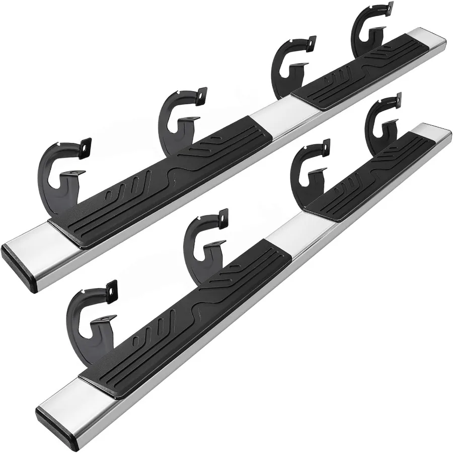 

6.5 Running Boards for 20092014 Ford F150 Super Crew Cab Mirror Stainless Steel Side Step Nerf Bar with Ridge Pattern for Enhan