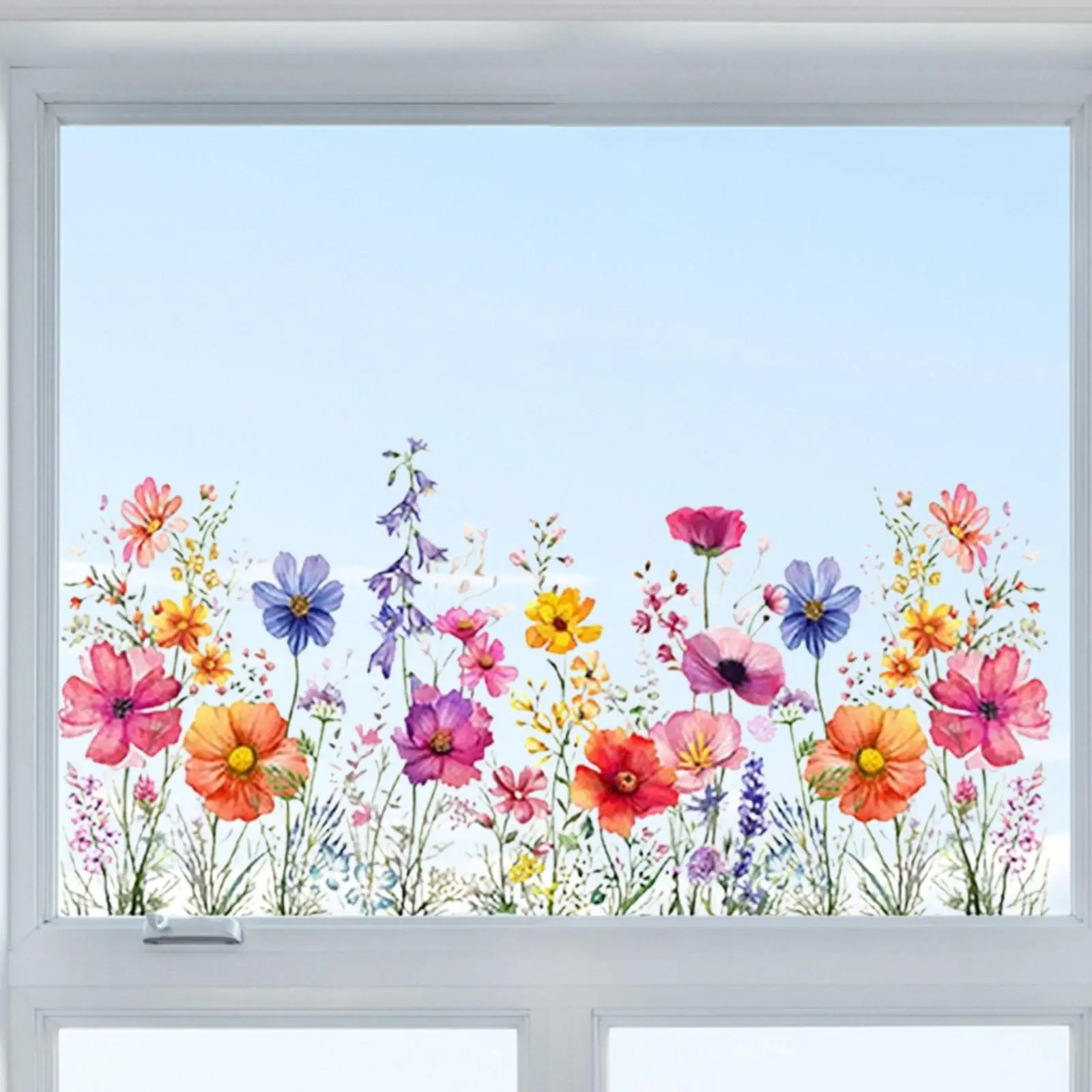 PVC Wallpaper Art Mural Home Blooming Floral Decor Flower Wall Sticker Decal