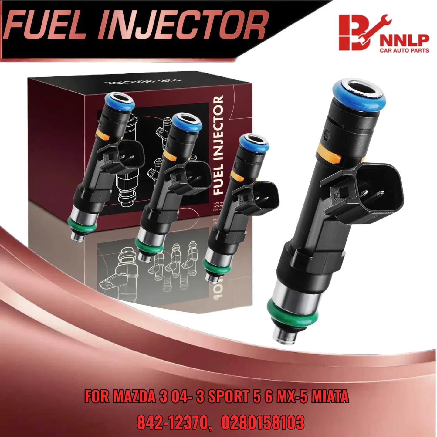 

For Mazda 3 2004 2013 For Mazda 6 MX5 Miata 4PCS Fuel Injector Set 20L 23L DOHC 84212370 0280158103