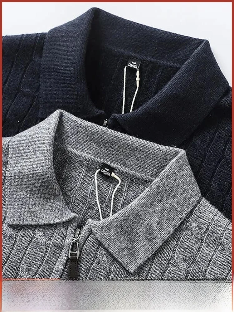 

American Sle Twisted 32-Singles Fine Spun 00% Wool Skin-Friendly Autumn Winter Men's Faion Casual Ne Knitted Sweater