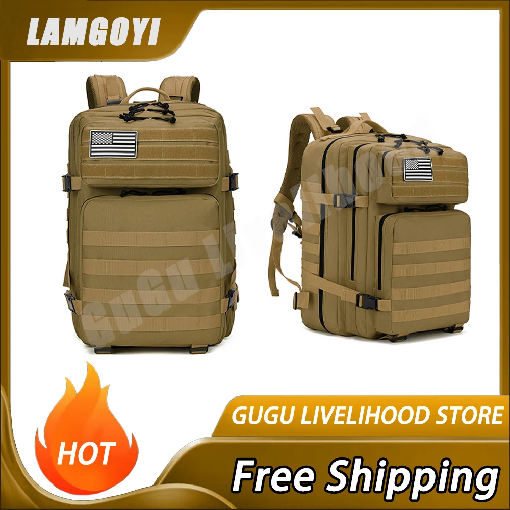 

Lamgoyi Mt1090 45L Tactical Backpack Outdoor Survival Essentials Bag High-Capacity Schoolbag Hking Rucksack For Men And Women