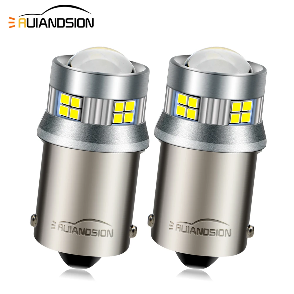 

Ruiandsion 2x 1156 BA15S BAU15S PY21W Canbus Error Free LED Bulbs Indicator Sidelight Turn Signal Light Lamp White 12V 24V