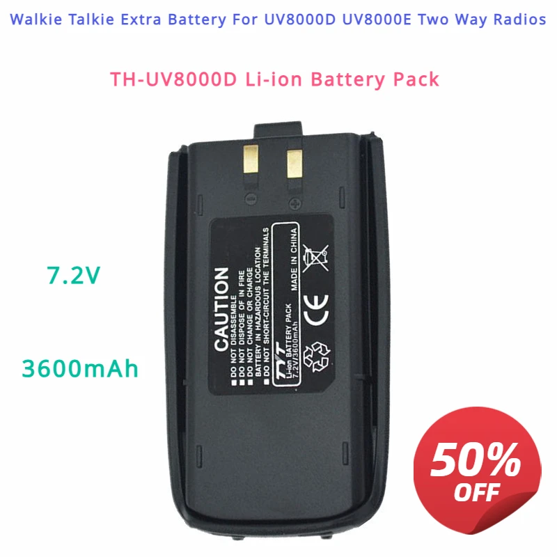 

Walkie Talkie Extra Battery for UV8000D UV8000E Two Way Radios TH-UV8000D Rechargeable Li-ion Battery Pack 7.2V 3600mAh Original