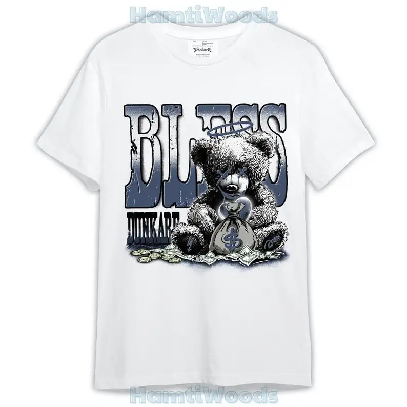 Low Diffused Blue 11s Shirt, Bear Bless Monney Shirt Outfit 1405 HDT