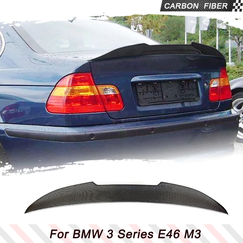 For BMW 3 Series E46 Sedan 1998-2005 316i 318i 320i 323i 325i 328i 330i M3 Carbon Fiber Trunk Spoiler Auto Boot Lid Highkick Lip