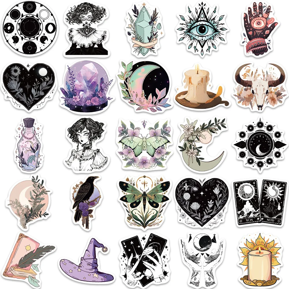 10/30/50PCS Magic Witch Beauty Art Cartoon Sticker DIY Phone Laptop Luggage Skateboard Graffiti Decals Fun for Kid Toy