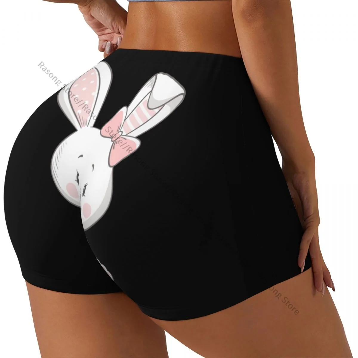 

Женские шорты для йоги, шорты для тренировок с милым кроликом, быстросохнущие шорты для фитнеса, женские шорты для йоги, тренажерного зала, бега, спортивная одежда