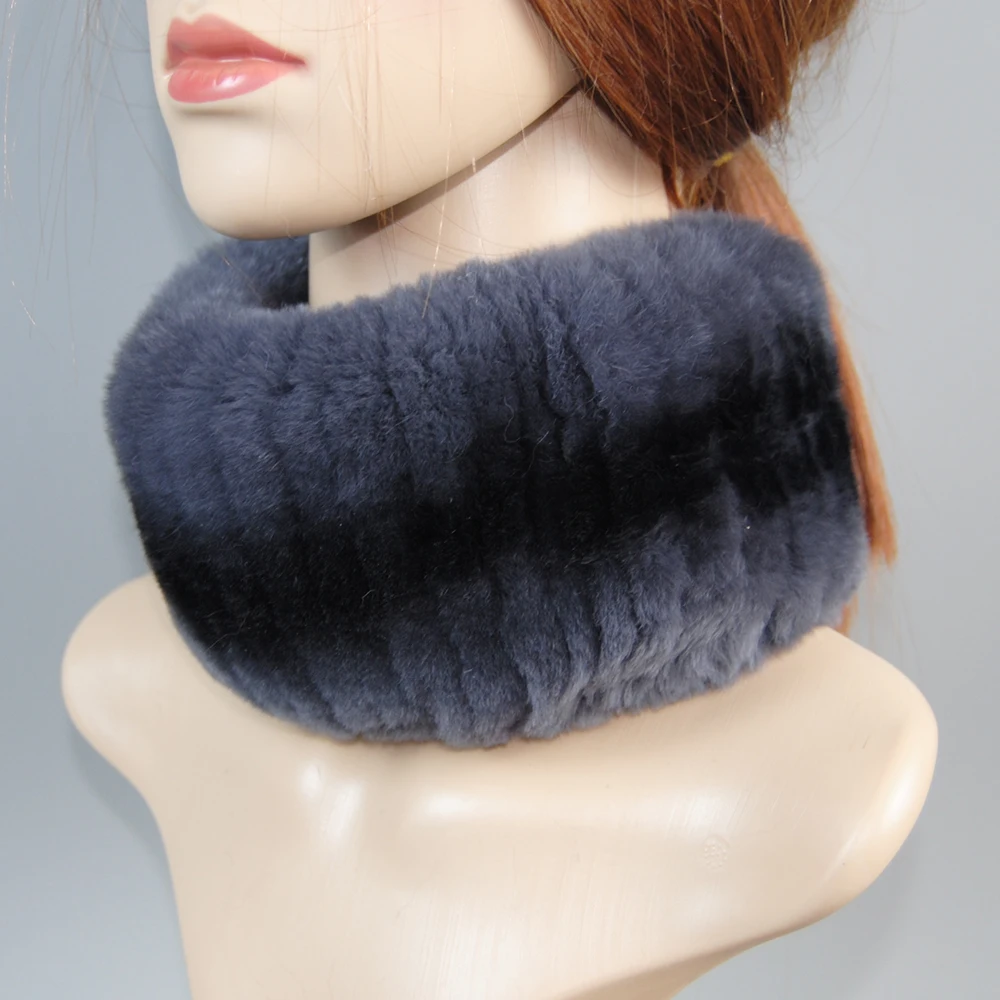 New Winter Fur Headbands For Women Knitted Rex Rabbit Fur Scarf For Women Real Fur Head Wrap Ear Warmer Newest Fashion Hairband