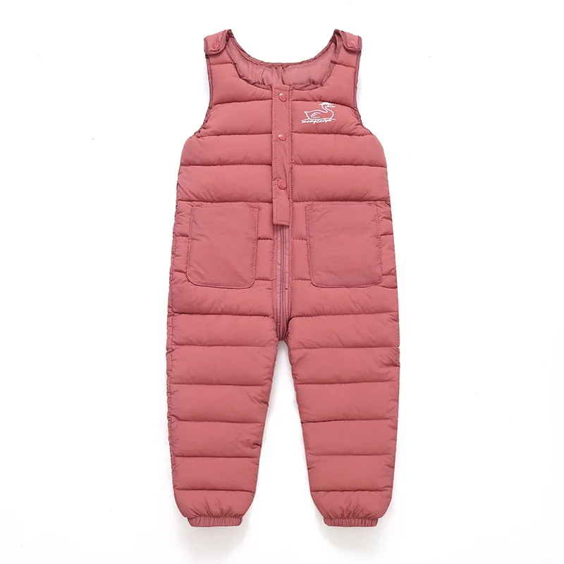 2023 Winter Baby Boys Overalls Autumn Girls Thick Pants Baby Girl Warm Jumpsuit Outdoor Sweatpants Children Ski Down Overalls