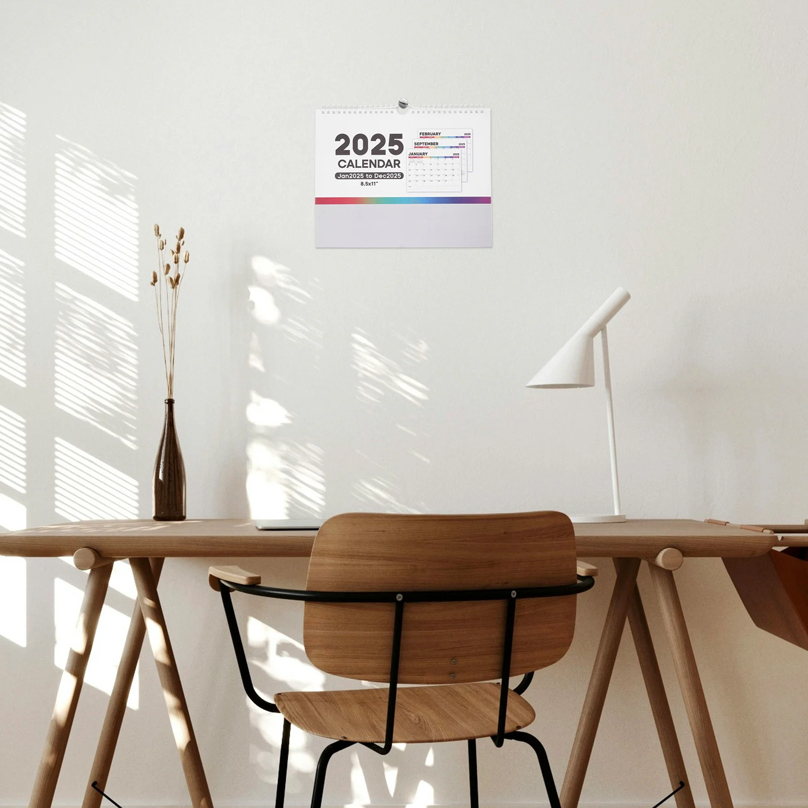 

2025 Wall Hanging For Home Office School Fade-Resistant Clear Printing Coil Design Easy Planning Decorative Monthly Household