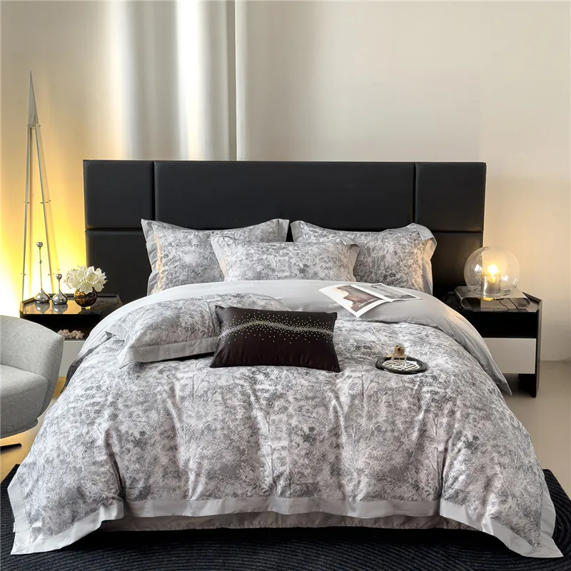 

Digital Printing Gray Forest Cotton Bedding Set, Duvet Cover, Linen Fitted Sheet, Pillowcases, Home Textile