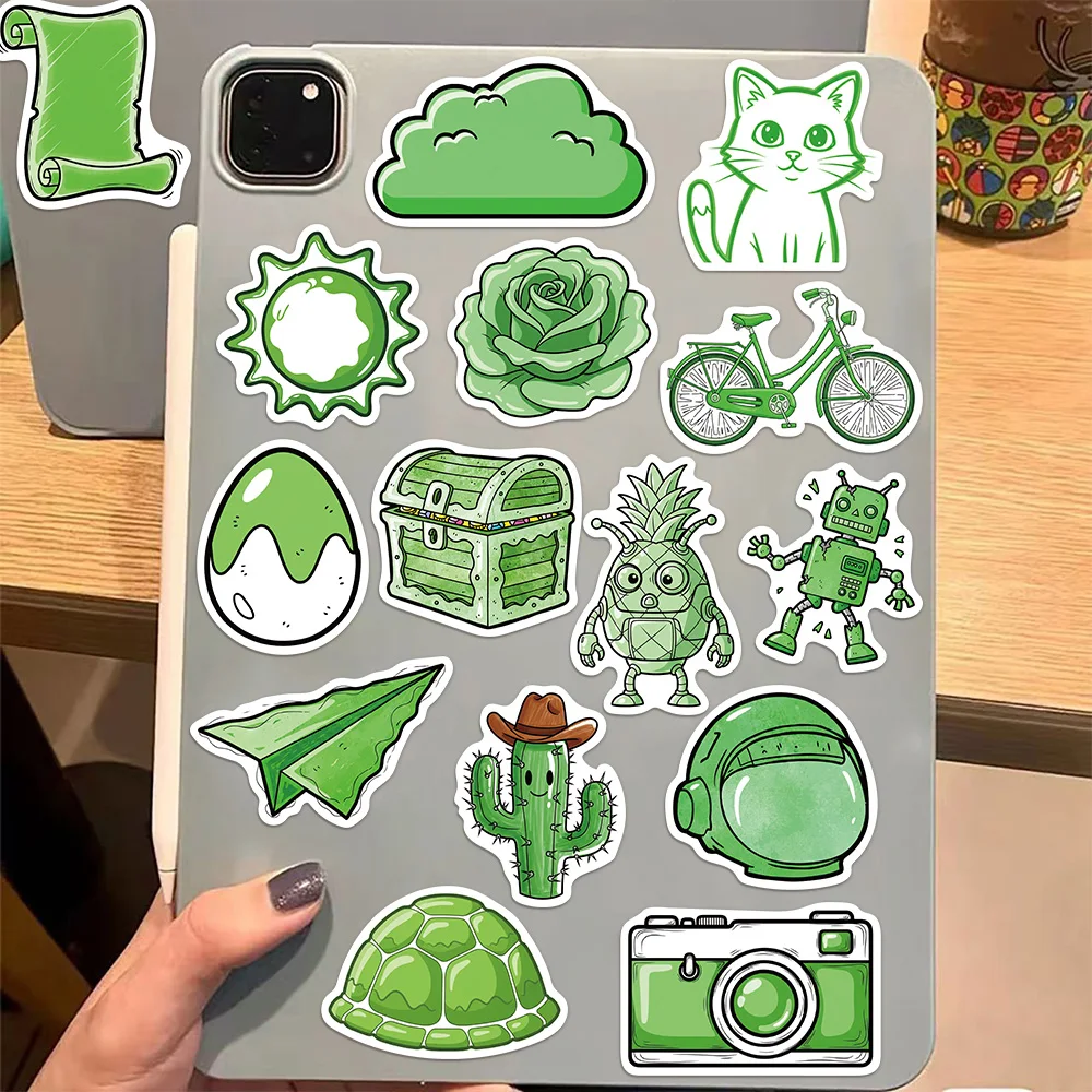 50 個クリエイティブグリーンアイテムインスタイル装飾ステッカー DIY スクラップブック電話ケースラップトップタブレット装飾玩具ステッカー