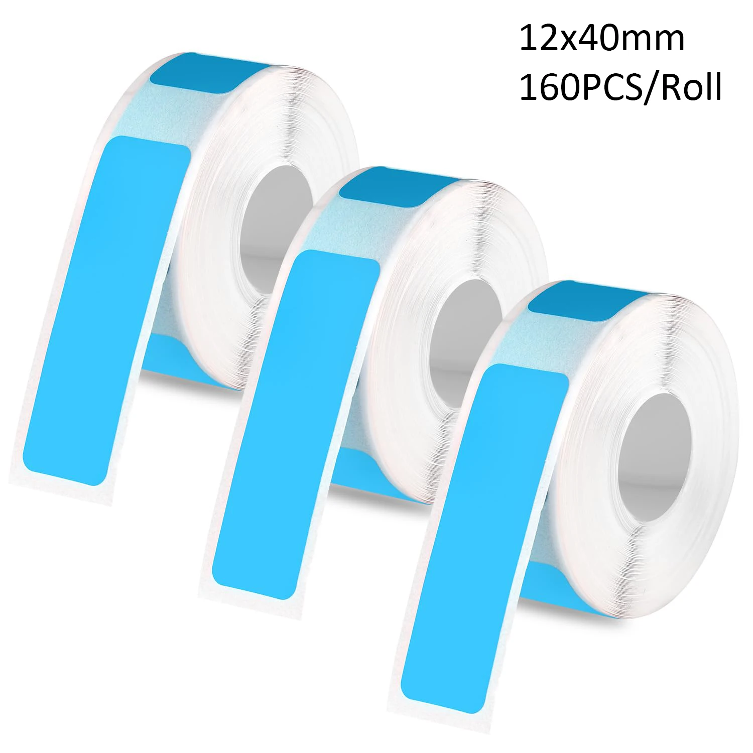 Blue Label Tape For D30 Label Printer Paper 3Rolls Label Sticker Roll Paper,160pcs/Roll Waterproof For Tag Usage Shelf Life Mark