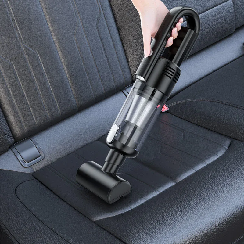 เครื่องดูดฝุ่นในรถยนต์แบบมือถือไร้สายเสียงนุ่มนวลและทรงพลัง120W เครื่องทำความสะอาดภายในรถยนต์ใช้ดูดซับการทำความสะอาด