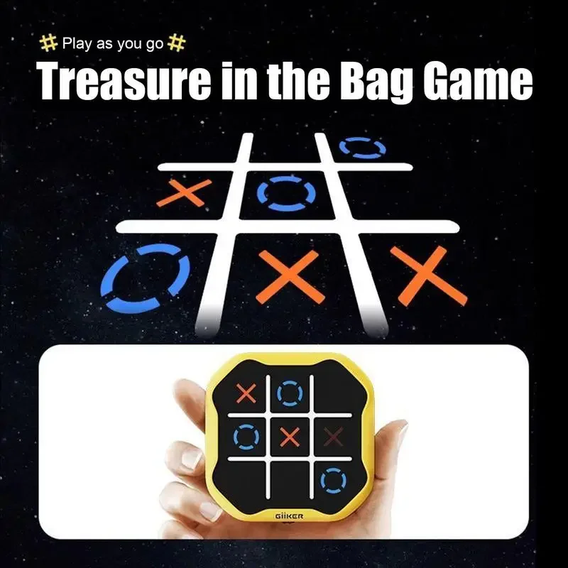 Handheld Puzzle Game Console For Kids Gift Travel Gathering Puzzle Board Game Console Classic Tic Tac Toe Game Fingertip Toy