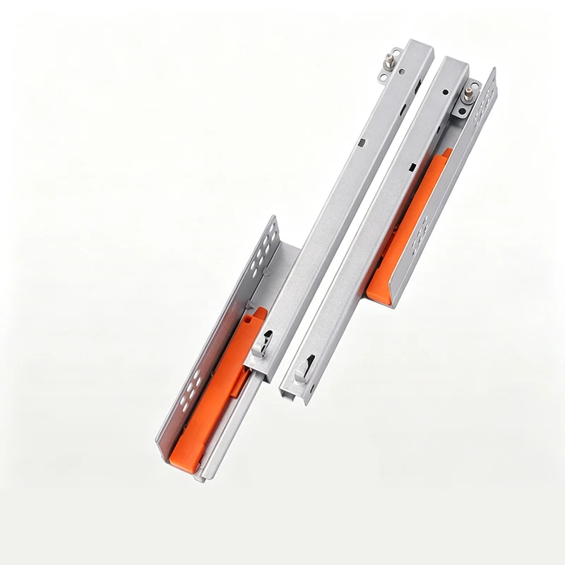 Heavy Duty Undermount Push To Open Drawer Slides 2 Section Half Extension Handleless Concealed Cabinet Wardrobe Hardware 294