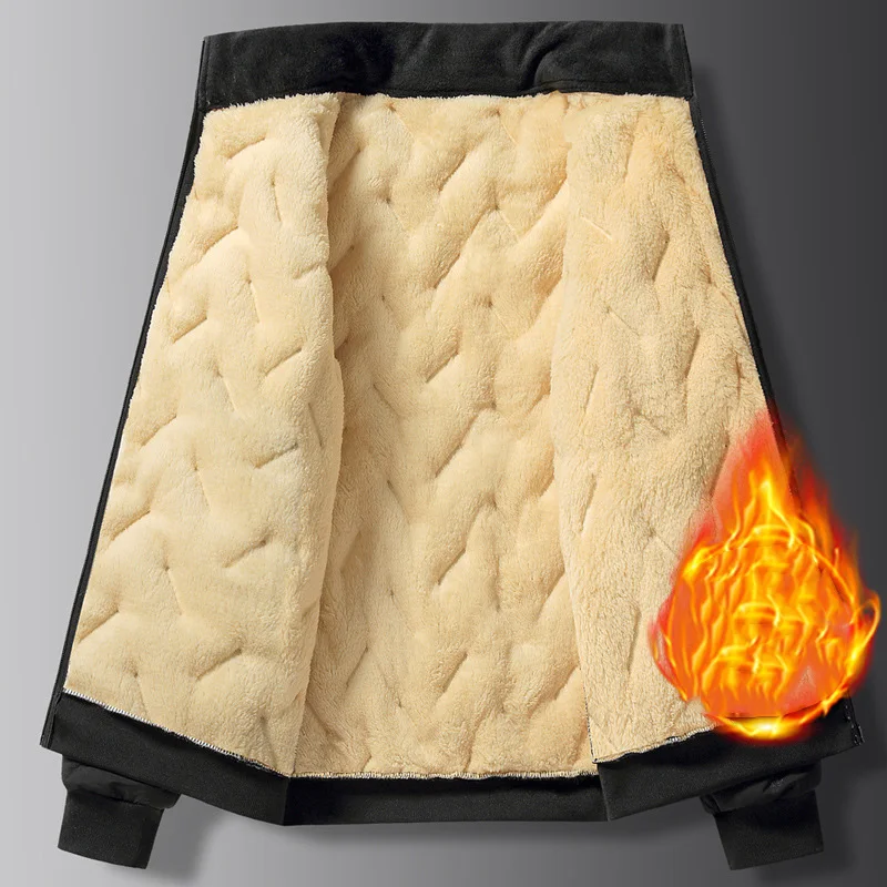 سترة باركر للرجال لعام 2025 سترة سميكة من الصوف مقاومة للبرودة وأكمام طويلة معطف رجالي أنيق فضفاض بياقة واقفة وسحاب ملابس خارجية للرجال #4