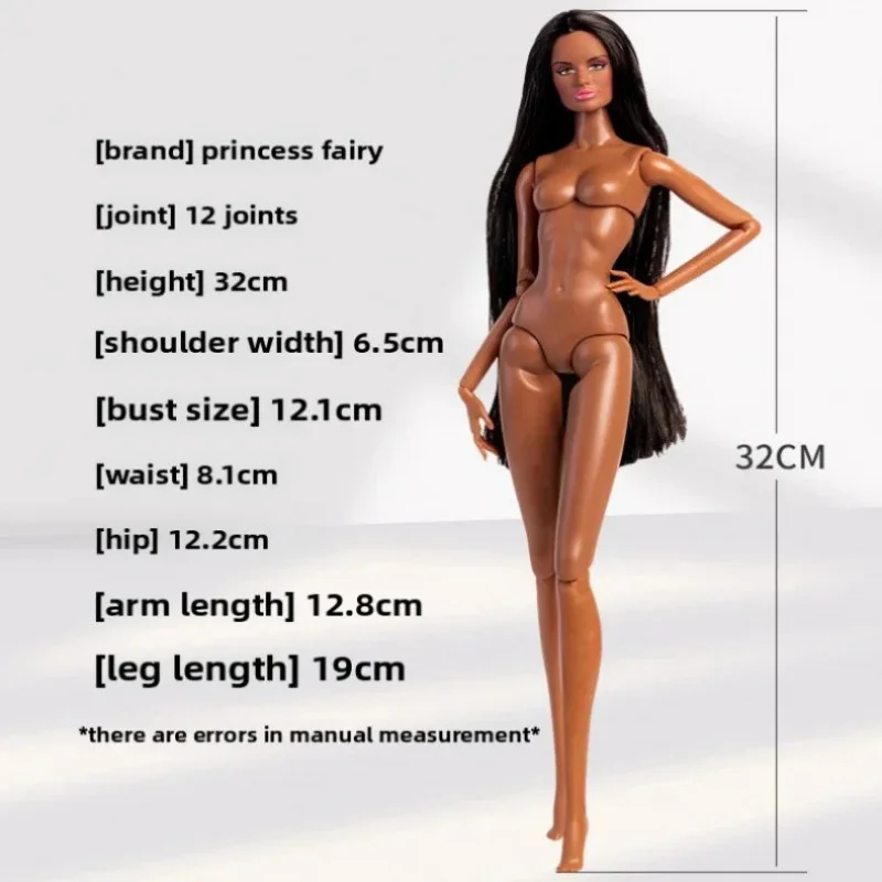 32cm 슈퍼 모델 인형 복장 유럽 패션 체크 무늬 셔츠 핑크 액세서리 세트 공주 드레스 DIY 장난감 수집가 선물