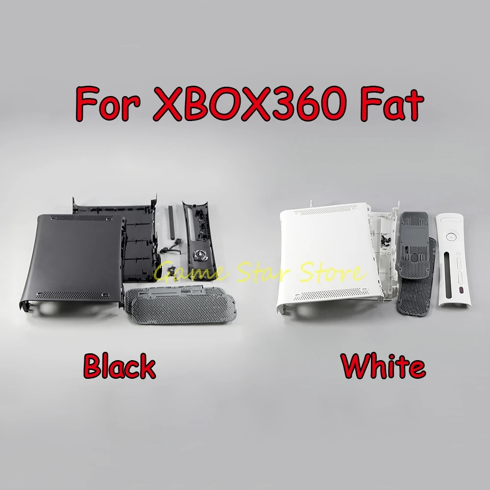 1 Juego para XBOX360 Fat negro blanco funda de repuesto para Xbox 360 Fat Game Console carcasa cubierta con botones