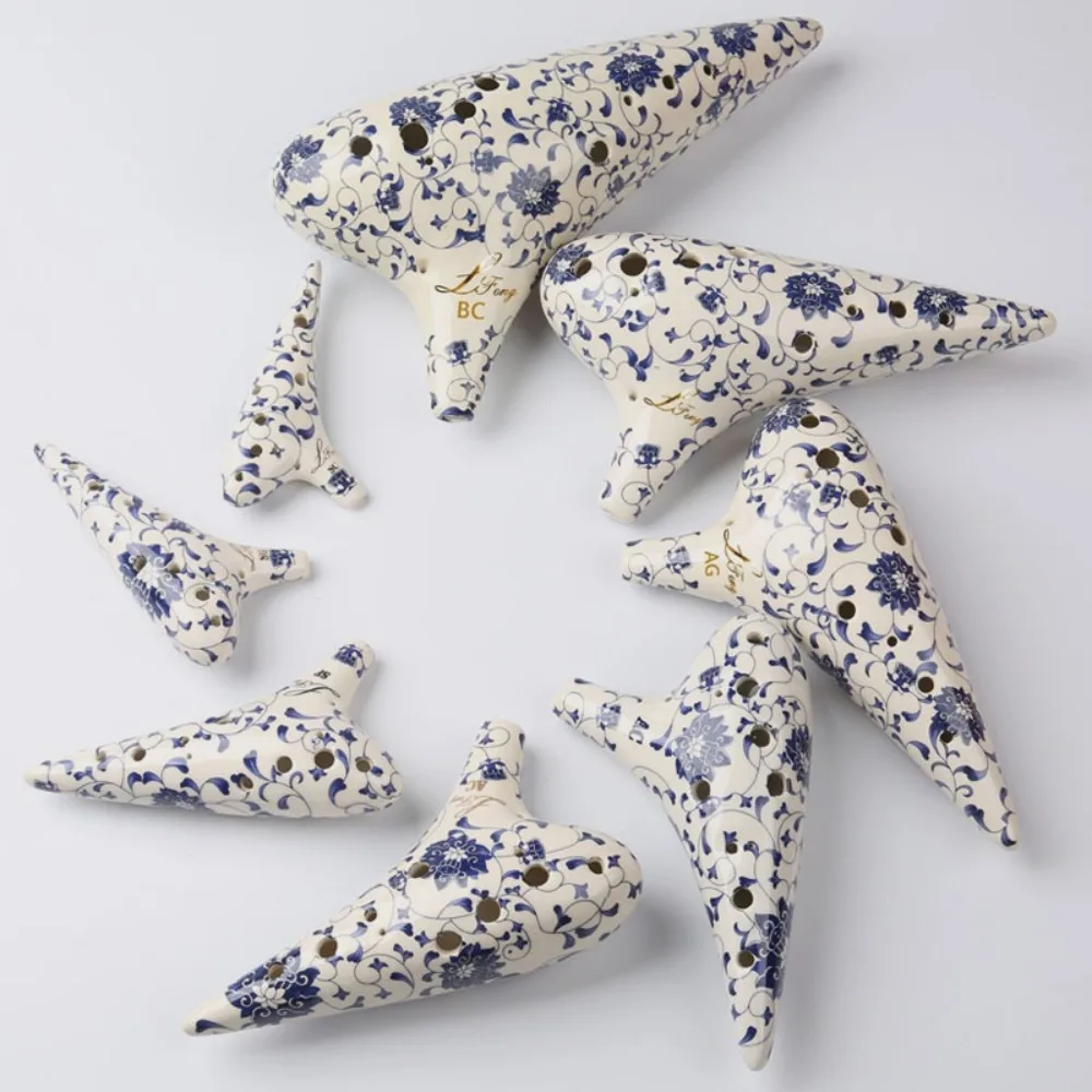 1PC Ceramic Ocarina 12 Hole Handmade Ocarina BC/AF/AG/AC/SF/SG/SC Tone Healing Professional Musical Instruments for Adults