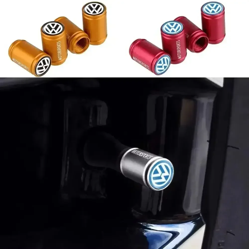 2025 Novedad: Juego de 4 Tapas de Válvula de Neumático Mate para Volkswagen Rline Passat Tiguan Bora Jetta Beetle Scirocco Sharan Lavida Touareg