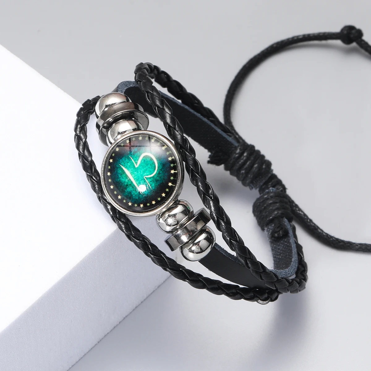 12 كوكبة زودياك تسجيل سحر أساور الرجال النساء خمر متعدد الطبقات التفاف الجلود سوار والإسورة هدية عيد ميلاد #6