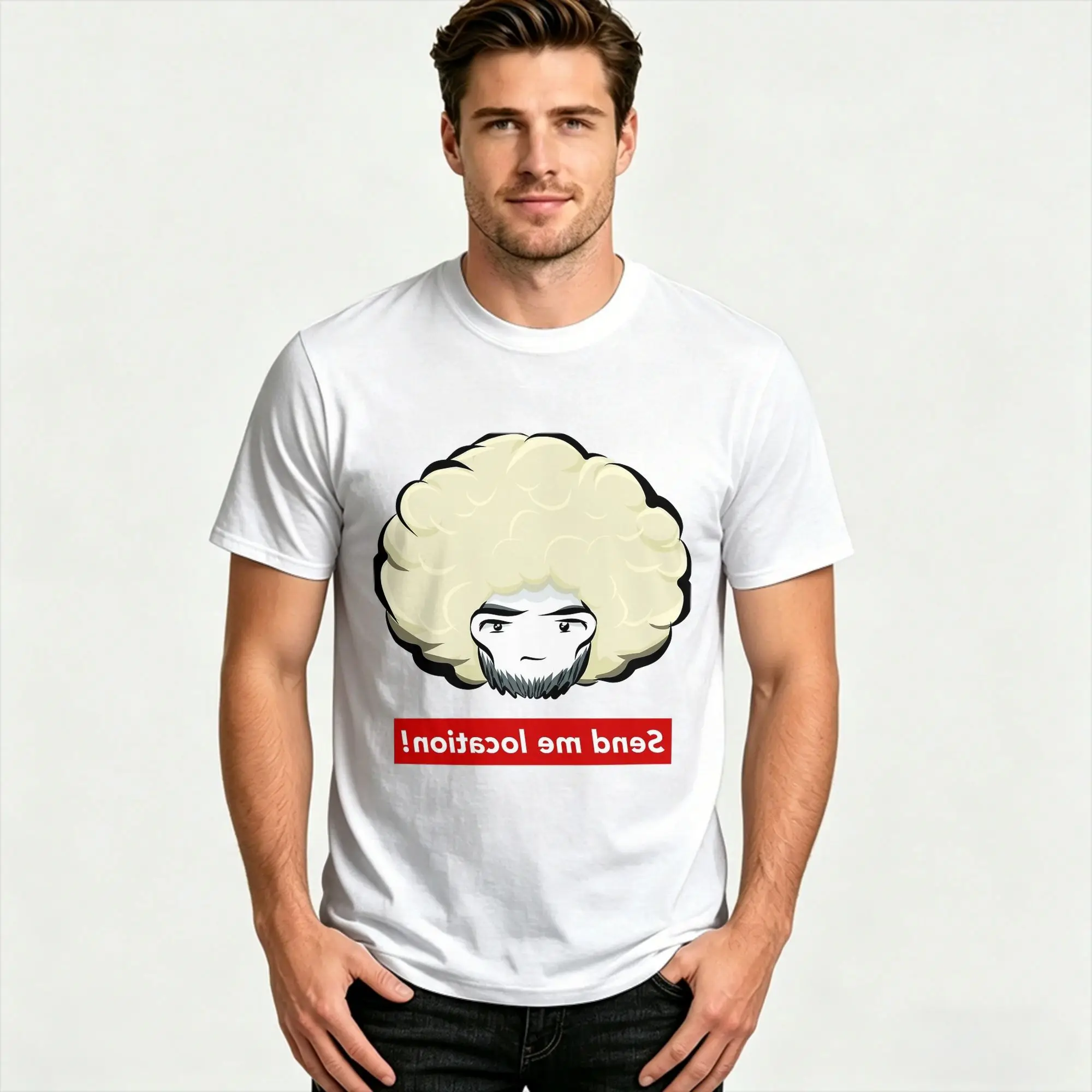 Khabib Nurmagomedov  Send me location Cotton T-Shirt For Adult  Vintage T Shirts Hip Hop Tee Shirt Big Size Custom Logo Tops