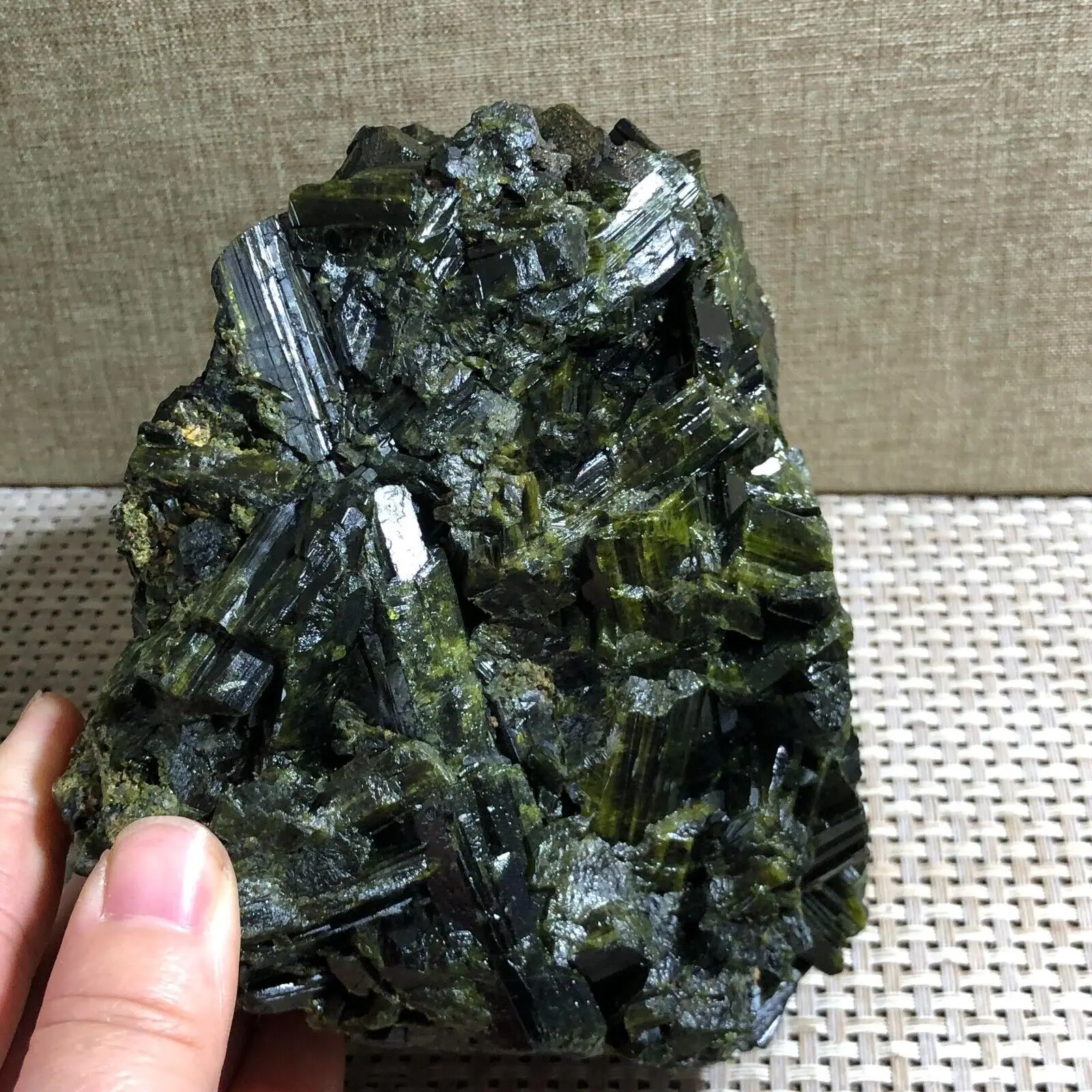 Natural Green Tourmaline Crystal Rough Stone Rock Specimen Healing