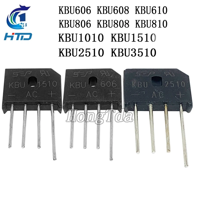 10PCS KBU-3510 KBU-2510 KBU606 KBU608 KBU610 KBU808 KBU810 KBU1010 KBU1510 KBU2510 KBU3510 KBL610 Diode Bridge Rectifier