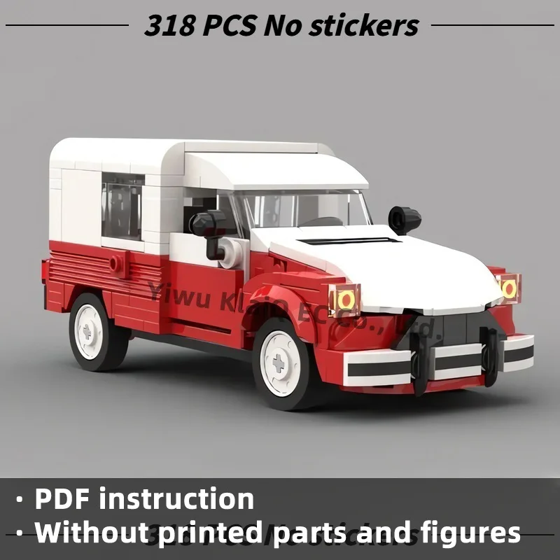 318pcs MOC Vintage Service Van Model Building Blocks Classic Retro Delivery Truck Vehicle Bricks Architecture Set for Adults