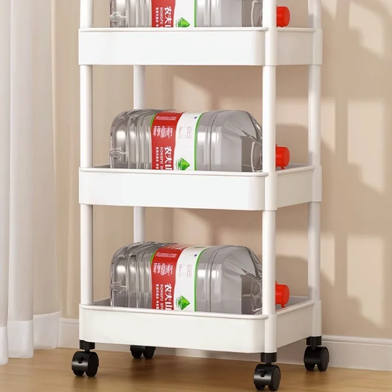 Multi storey Rolling Storage Rack with Wheels Movable Bathroom Cabinets Gap Organizer Shelf Storage Cart