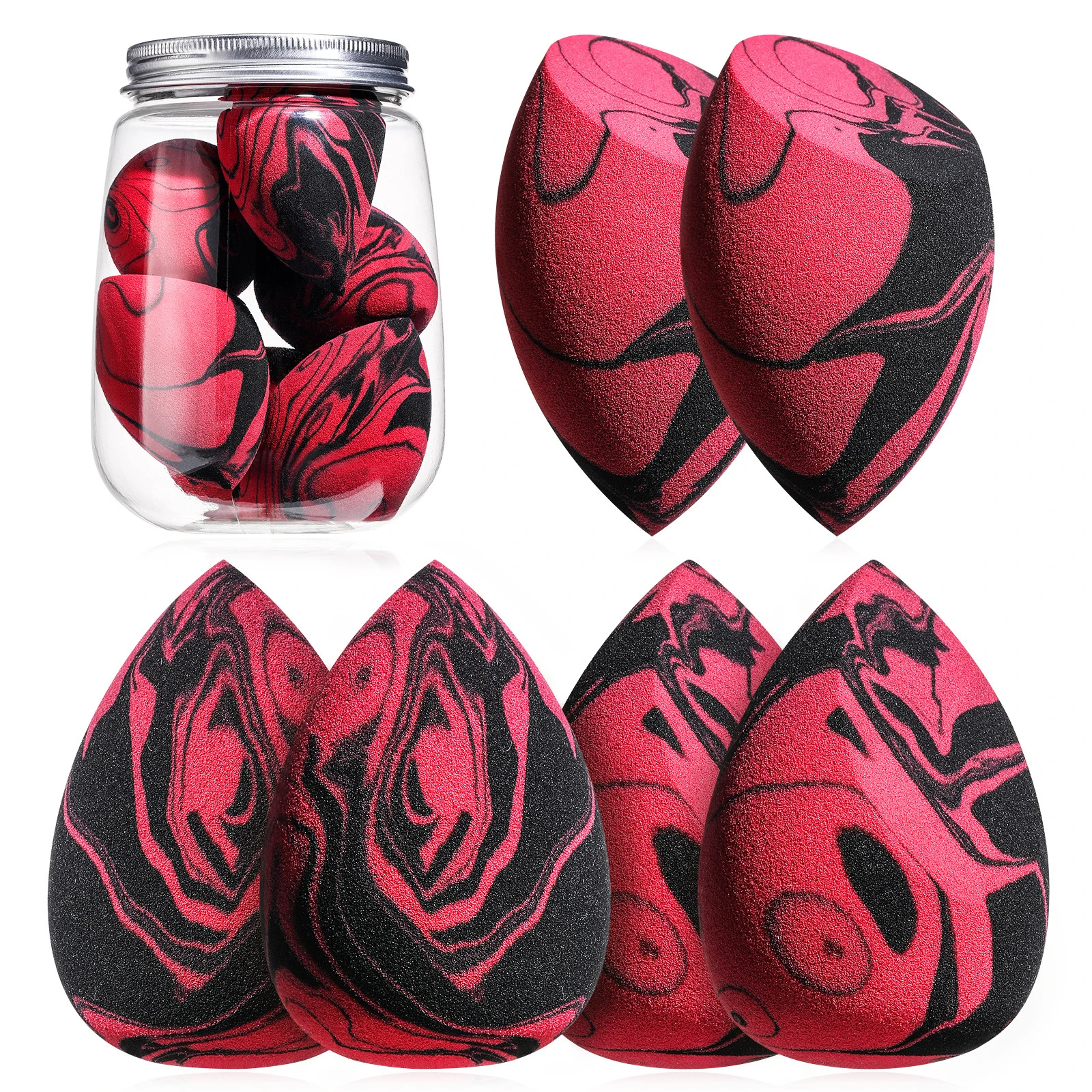 6-piece Canned Leopard Print Beauty Egg Set, High-quality And Distinctive Beauty Eggs