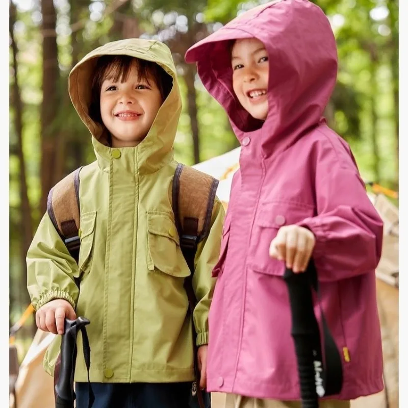 2025 Girls' Spring Autumn Windbreaker Outdoor Tee-Proof Casual Jacket Baby Coat Korean Children's Fashion Outerwear