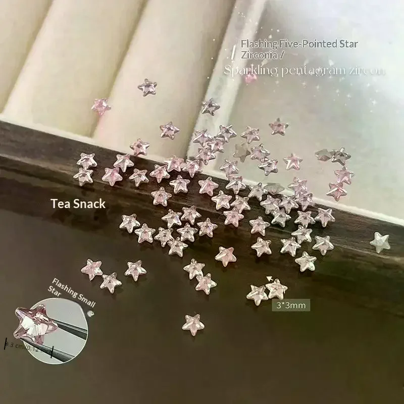 50 pezzi stella zircone strass per unghie nail art fascino scintilla 3D rivetto per unghie fondo piatto parti di decorazione per unghie manicure fai da te