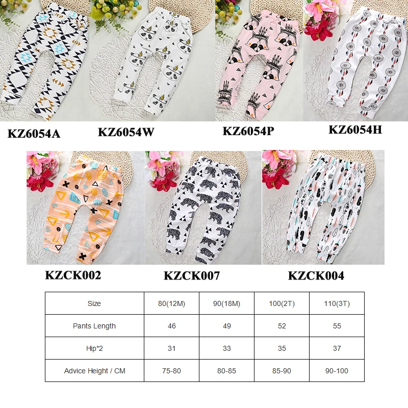 Cheap Toddler Boys Girls Pants Soft Baby Clothing Cotton Spandex Breathable Long Pants Printed Newborn Clothes Toddler Clothing