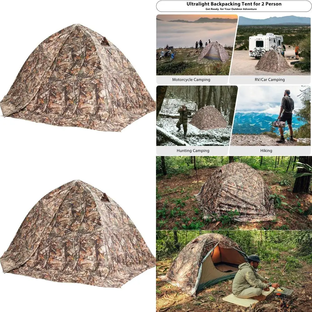 Tienda de campaña ultraligera impermeable para 4 estaciones para 2 personas para clima frío, fácil instalación, ideal para acampar en familia, senderismo, caza