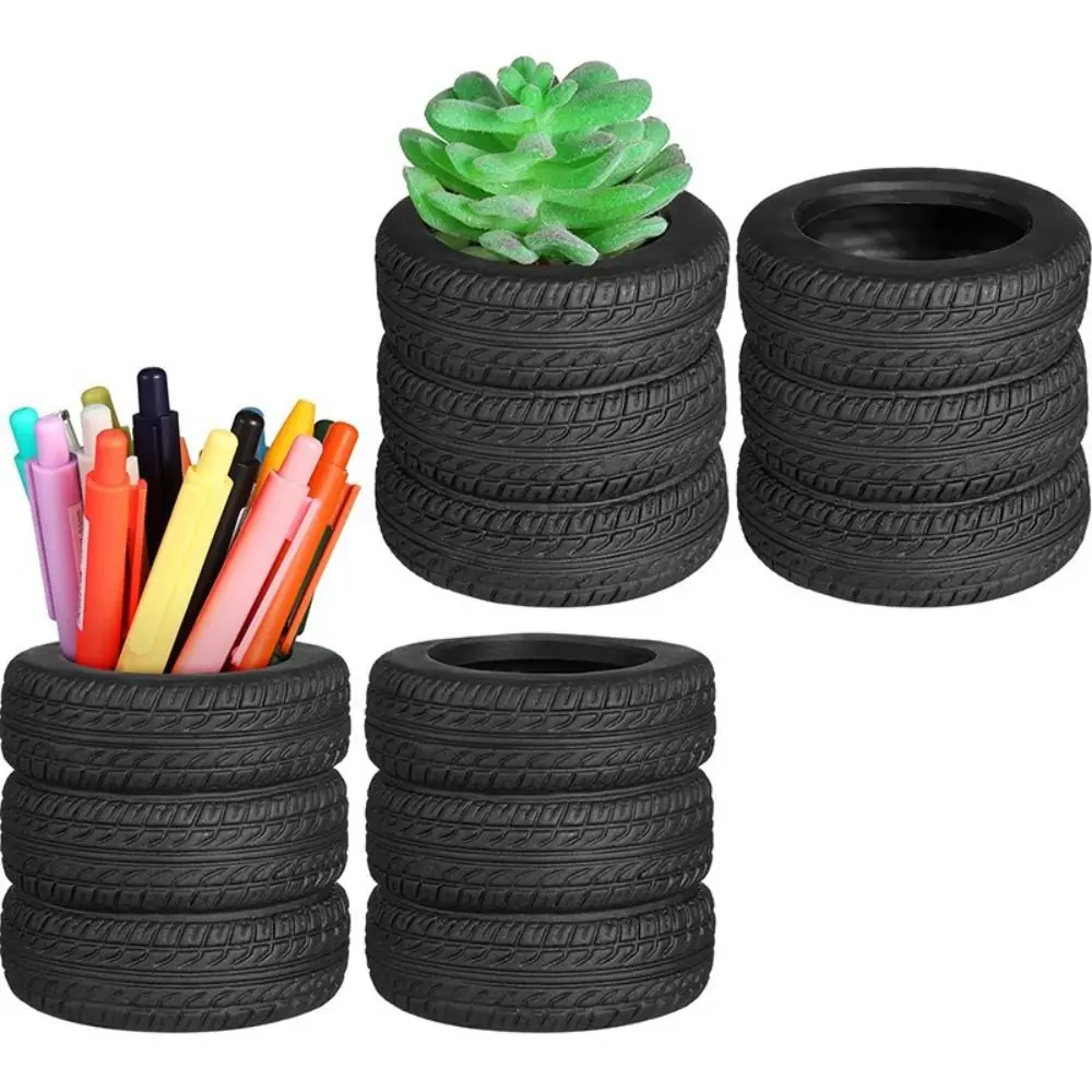 

New Creative Tire Shaped Pen Holder Multifunction Durable Desk Organizer Decorative Pencil Storage Rack Stationery Accessories