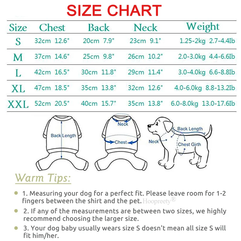 Thermal Flannel Dog Pajamas Onesie Winter Puppy Jumpsuit Cold Weather Pet Clothes Warm Clothing for Small Dogs