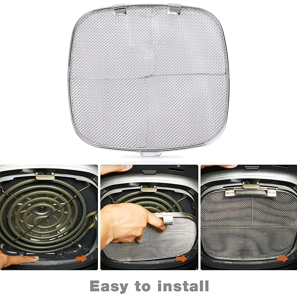 

AB08-Stainless Steel 5-In-1 Indoor Splatter Shield Splatter Guard Air Fryer Accessories For Ninja Foodi AG301