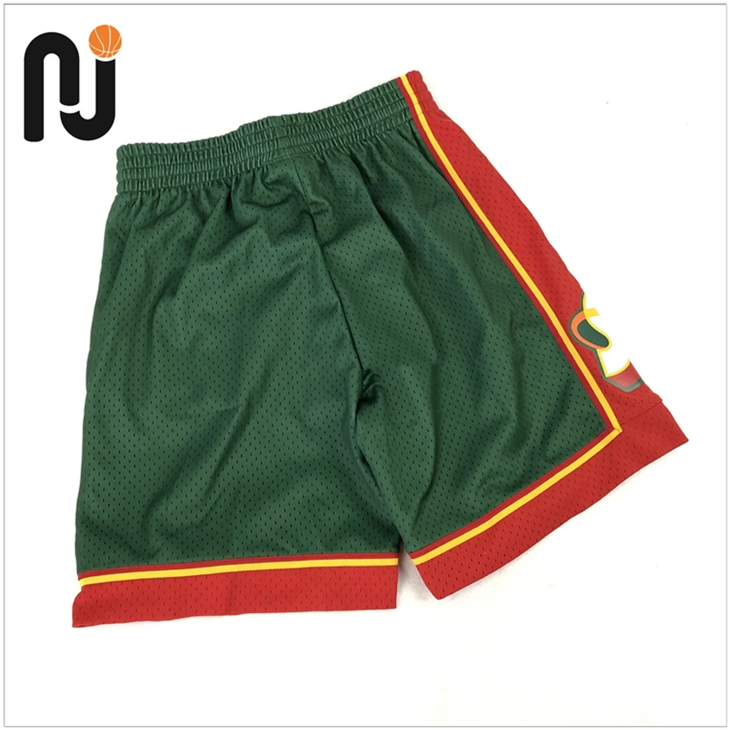 M&N Basketball 95/96 Sonics Sw Shorts-Green Classic Vintage Unisex National Team Loose Pants NBA Seattle Gary Peyton Shawn Kamp