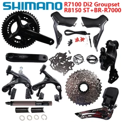 Shimano 105 Di2 Groupset R7100 Crankset Cassette R8150 Shifter R7000 V-Brake Rim Brake Groupset For Road Bike Original Shimano