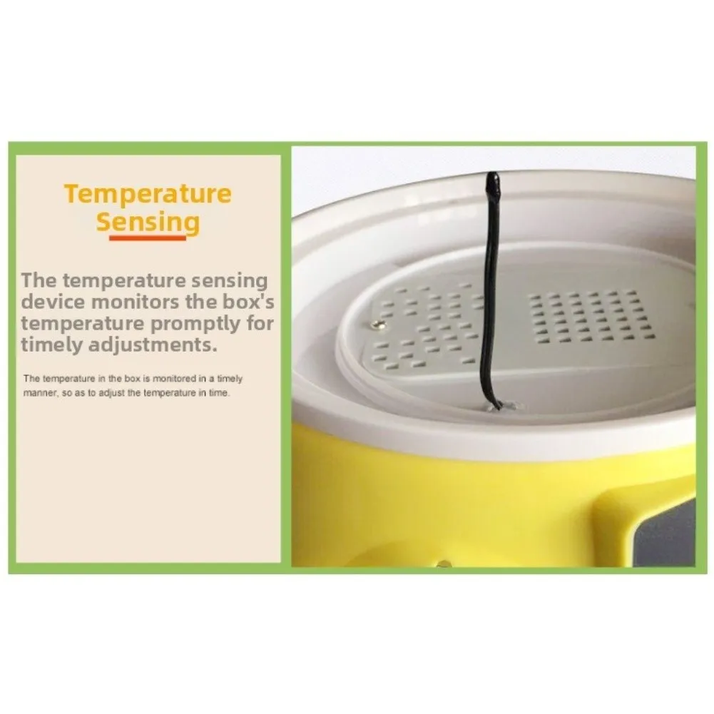European Standard 7 Egg Incubator for Quail Pigeon Eggs Compact Size 16x16x16cm Digital Display Manual Turning